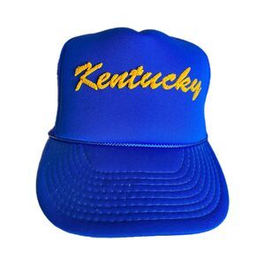 Vintage Kentucky Script Snapback Mesh Back Hat Cap Blue Foam Back Front
